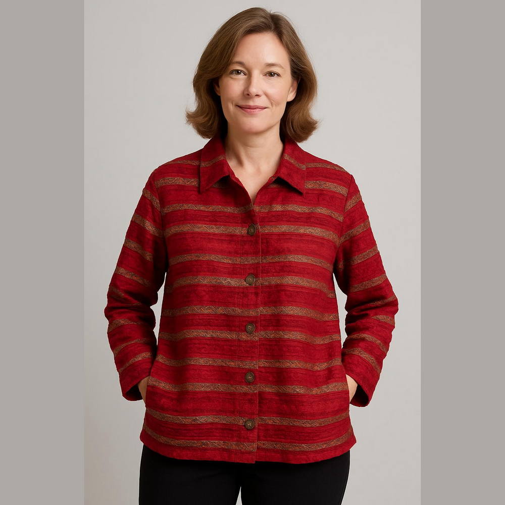 Coldwater Creek Red and Gold Women's Blazer